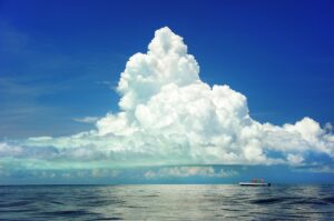 sea, horizon, clouds